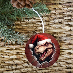 T Rex Christmas Ornament