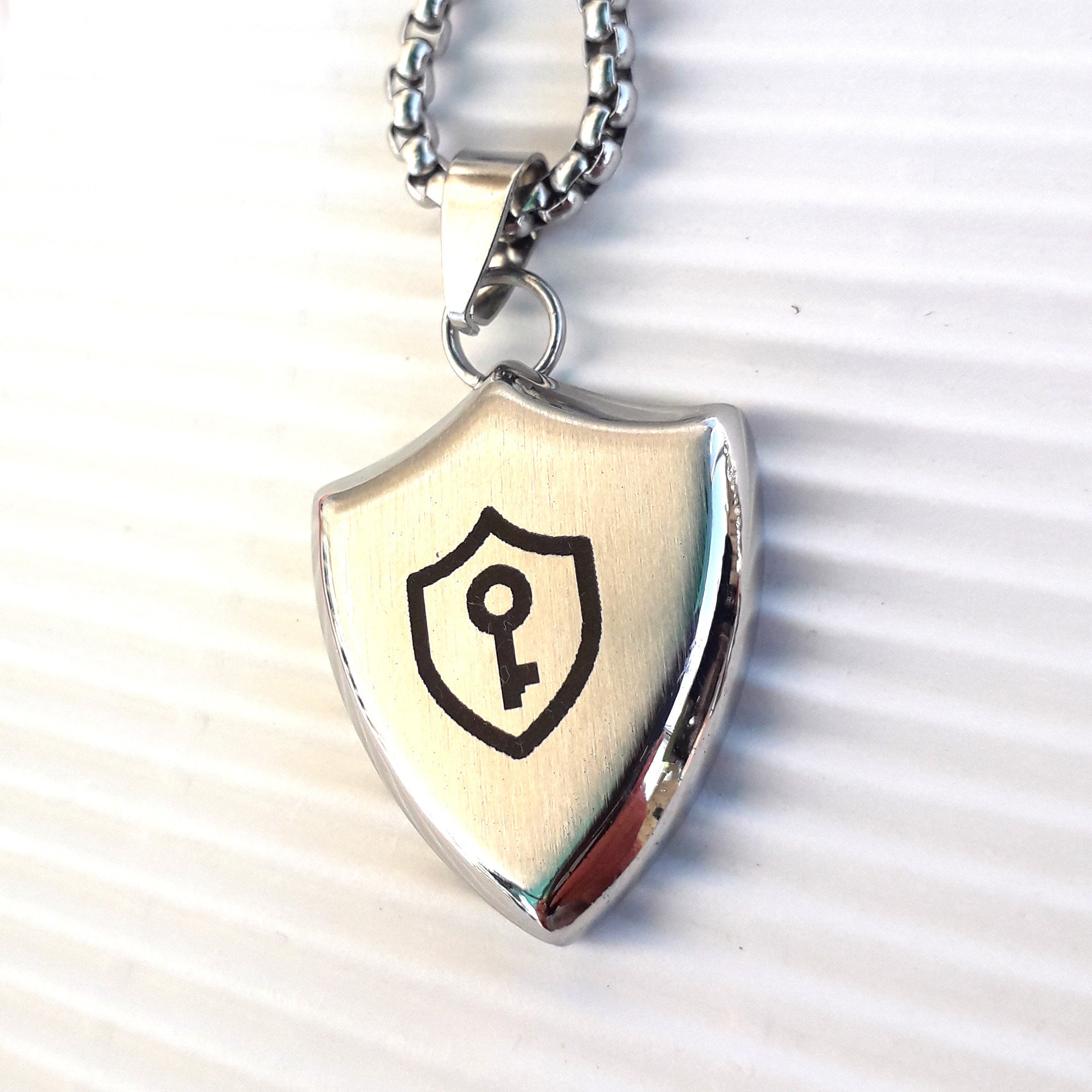 Custom Symbols Dom BDSM Shield Symbols Key Stainless Steel Collar Fetish Jewelry- Emblem ...