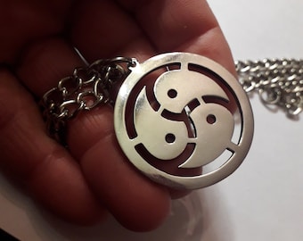 Big Triskelion Necklace Symbol  Stainless Steel Collar Fetish Jewelry Schmuck Dom Daycollar Mistress Halsband