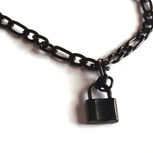 Black Padlock Submissive Dom Bracelet Stainless Steel  Mistress Schmuck Armband  Pulsera