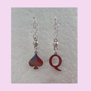 Hotwife Cuckold Pendant Earrings Symbol Libertine Queen Of Spade Stainless Steel FetishJewelry- Emblem Schmuck Joyas