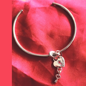 Kinky Bracelet Set Knot Bangle with Padlock-Key-Cuff in Stainless Steel Unisex Armband Pulsera