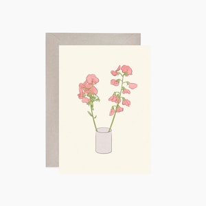 sweet peas greeting card