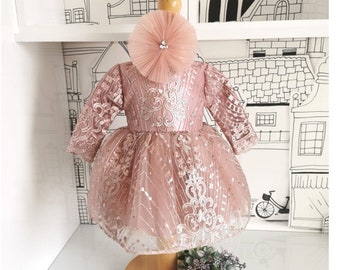 Robe De Bebe Rose Etsy