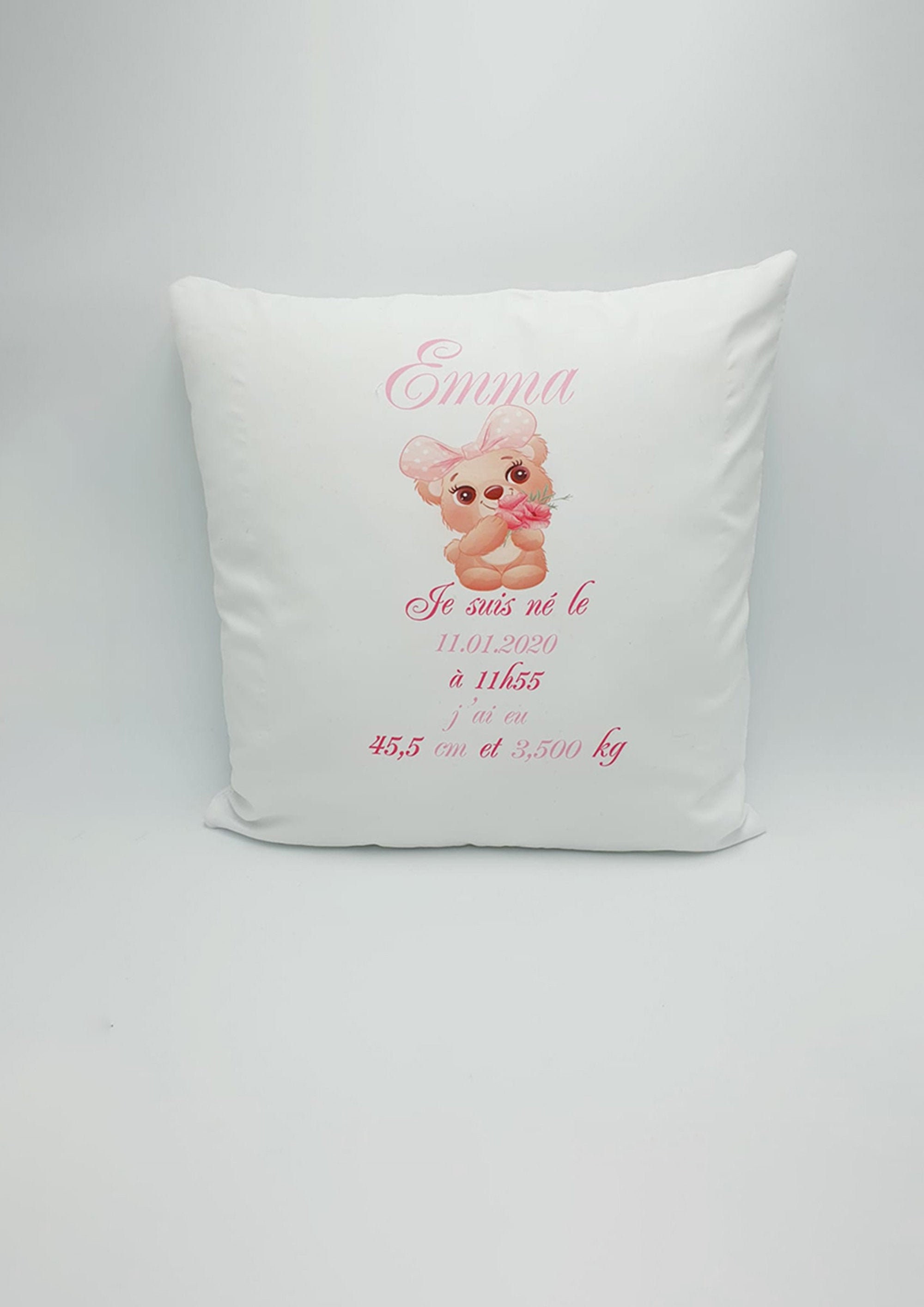 Coussin Personnalisée Pour Fille, , Coussin Décoratif, Enfant, Cadeau Personnalisé Bébé, Enfant