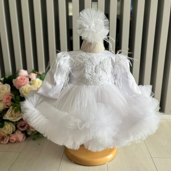 Robe de Princesse Festive en coton Parfaite pour Baptêmes