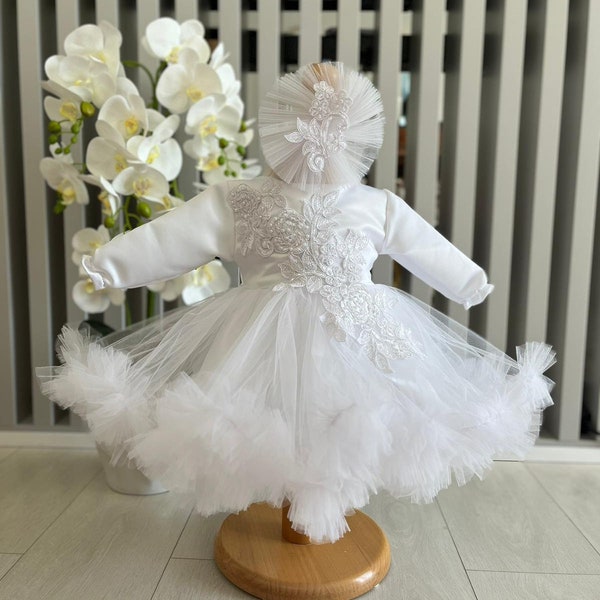 Robe de baptême pour bébé fille en coton