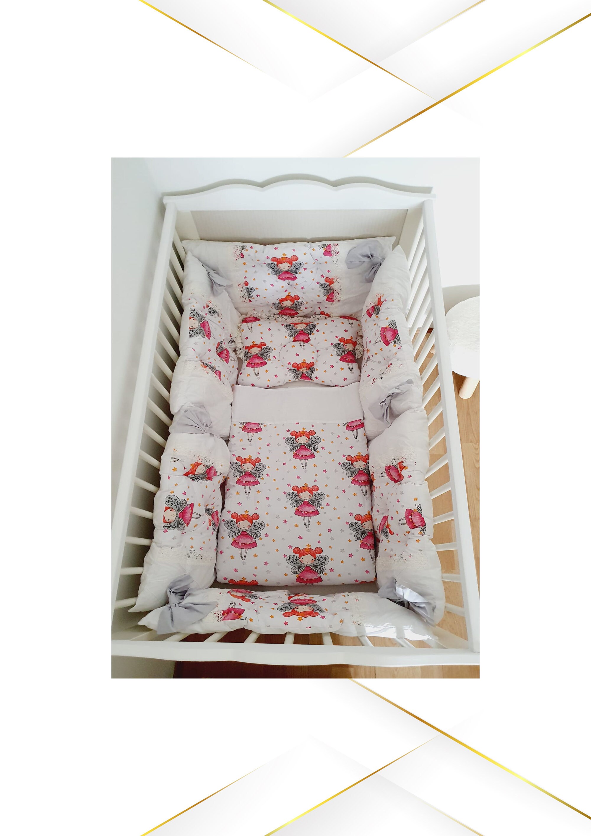 Tour de Lit Bébé, Tour Fille, Chambre Décoration Respirant, Protège Gigoteuse Bébé