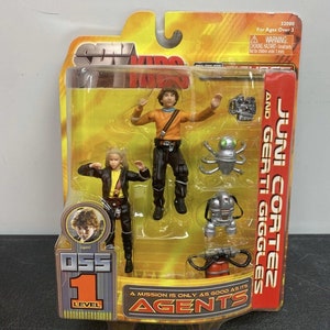 Vintage 2002 Play Along Spy Kids Juni & Gerti Action Figures Sealed New