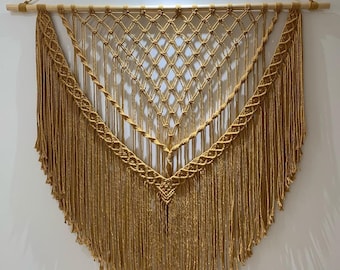 Handmade Macrame Wall Hanging: Bohemian Woven Decor