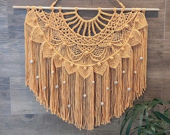 Large Macrame Wall Hanging: Boho Home Decor with Tassels
