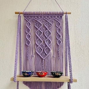 X Large Macrame Shelf: Woven Wall Hanging, Farmhouse Decor