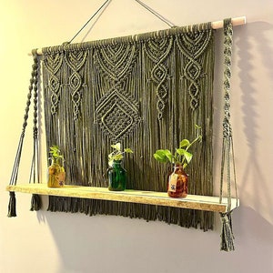 Handmade Macrame Shelf: Woven Wall Hanging, Custom Order