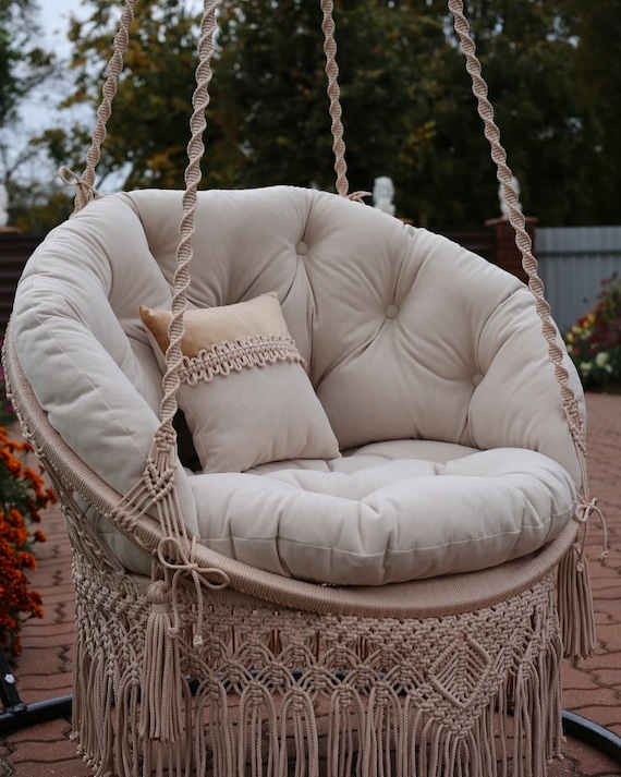 Macrame Hammock Chair, Macrame Round Swing, Hanging Cotton Macrame Hammock  Chair, Macrame Swing Chair, Macrame Handmade Swing -  Canada