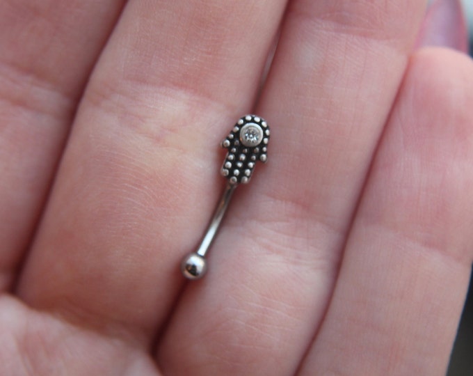 Hamsa Rook Piercing Rook Barbell Rook Piercing Jewelry Eyebrow Piercing