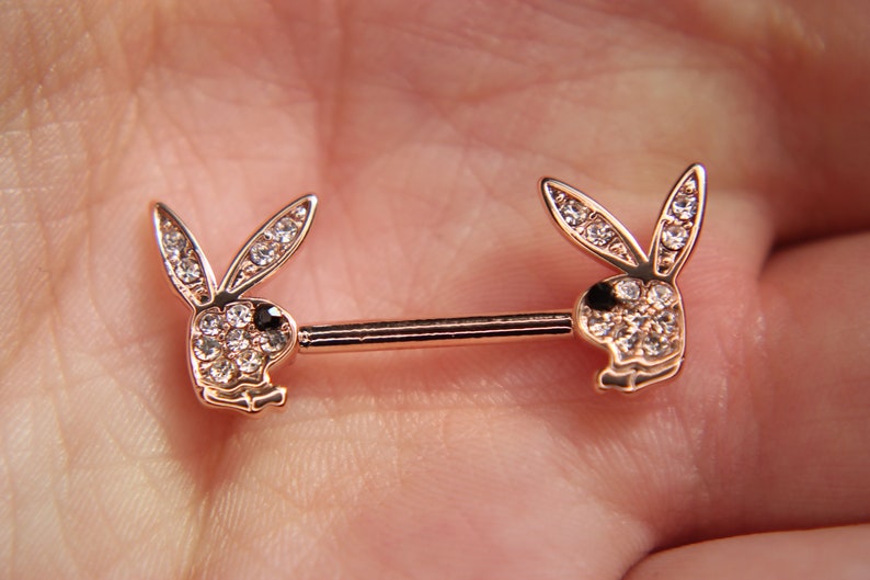 Offical ®Playboy bunny nipple piercings Playboy bunny Etsy México