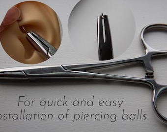 Abrazadera de bola para piercing de 3 mm • Instalador de gemas con rosca interna de acero quirúrgico