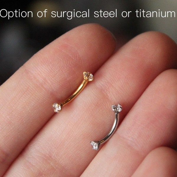 Diamant Piercing • Turm Piercing • Diamant • Curved Barbell • Titan• Curved Barbell • Gold • Turm Piercing • Turm Schmuck• Turm Ohrring