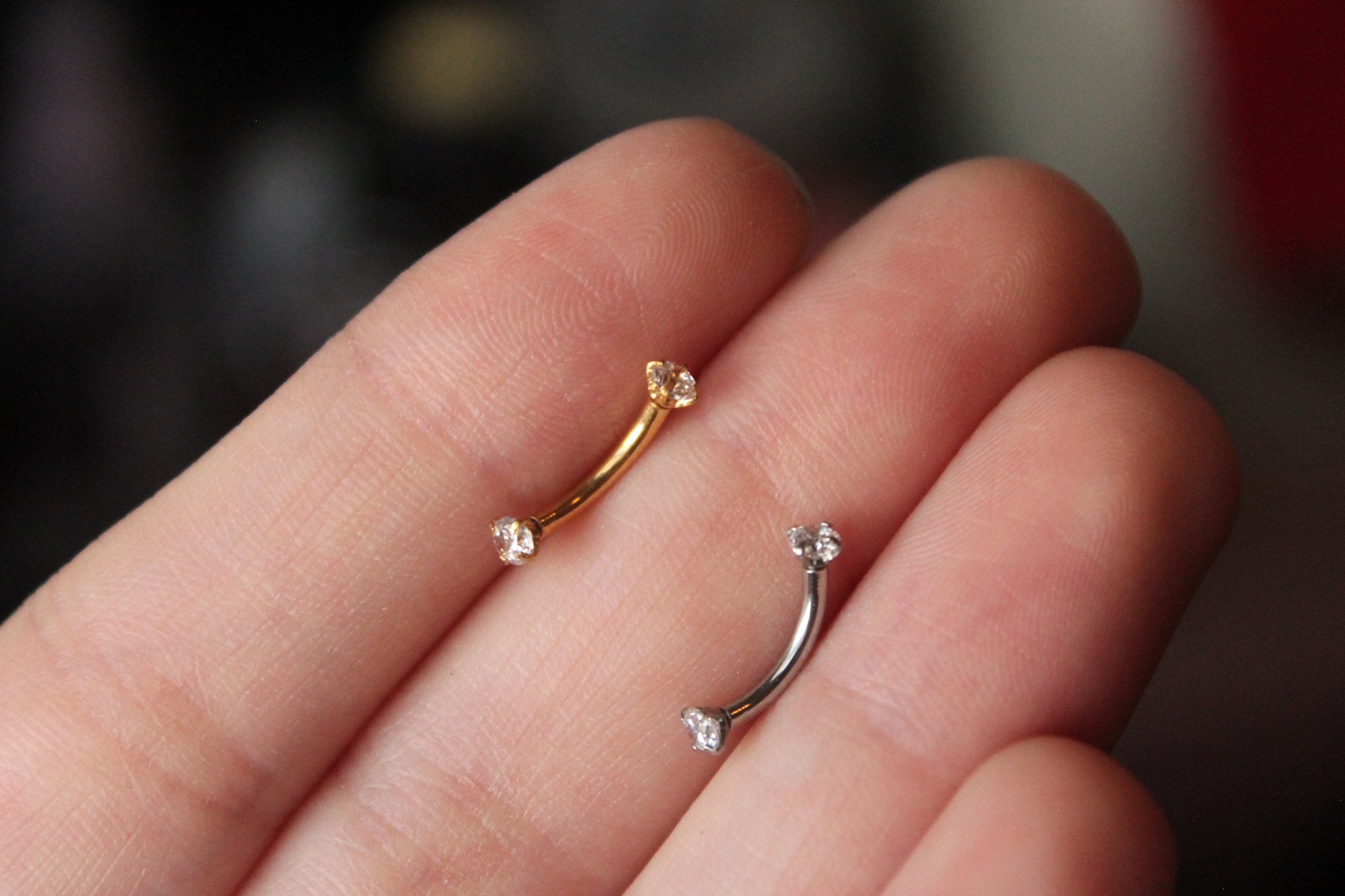 Diamond Rook Piercing Rook Piercing Diamond Curved Bar - Etsy UK