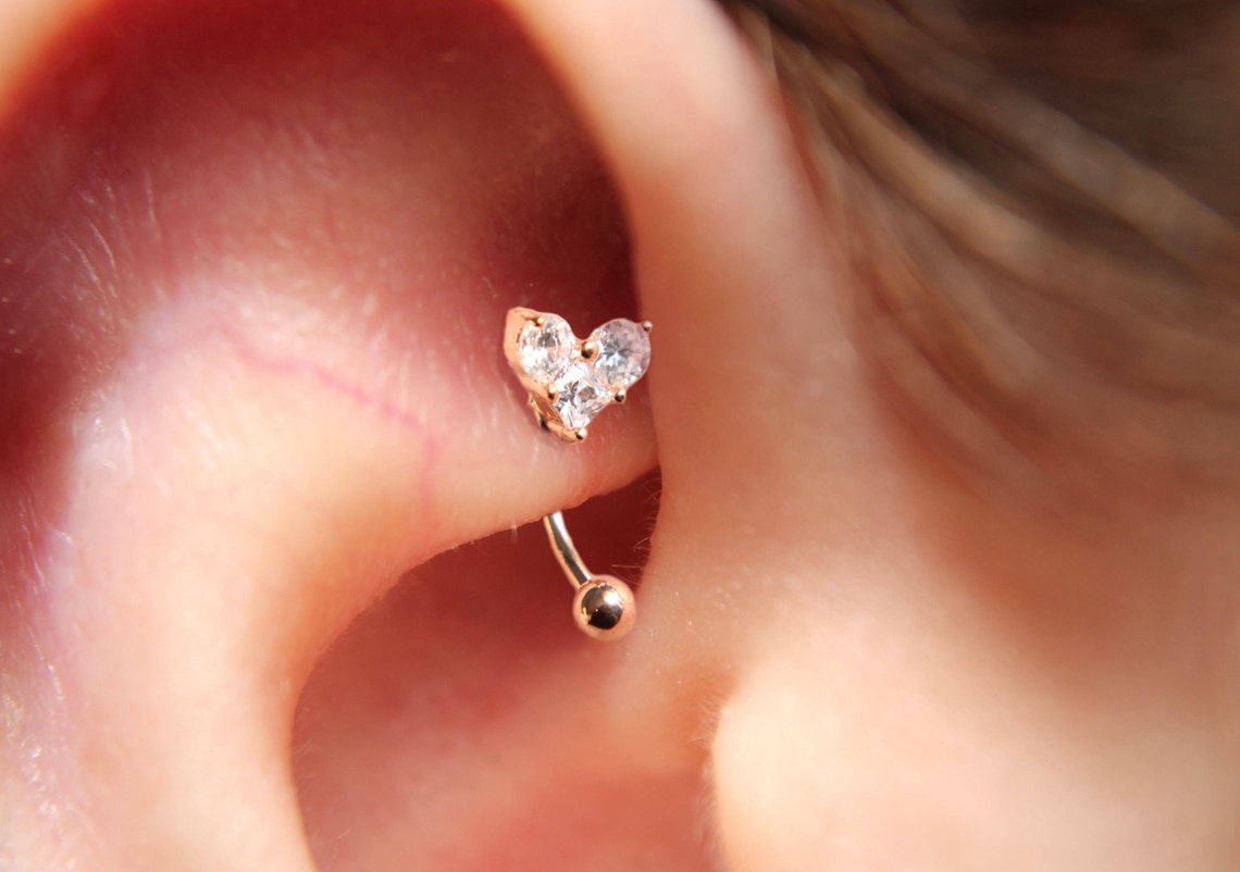 Heart Rook Piercing Rook Barbell Rook Piercing Jewelry Etsy