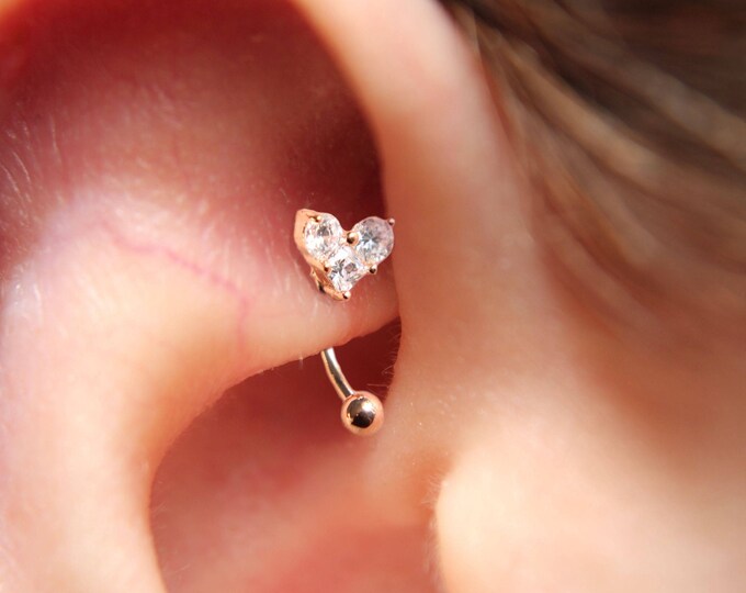 Heart Rook Piercing, Rook Barbell, Rook Piercing Jewelry, Eyebrow