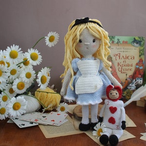 Alice in Wonderland crochet doll, crochet doll pattern, amigurumi Alice doll pattern, doll pattern for sale, Alice pattern, doll pattern