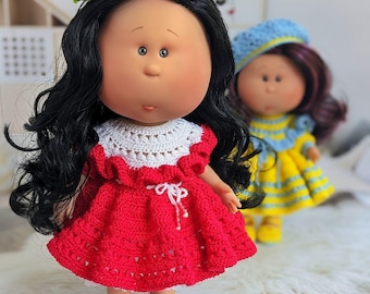 Outfit for Nines d'Onil Mia, Nines d'Onil doll clothes, summer outfit for nines donil mia, red and white doll costume,  doll dresses