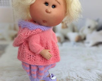 Outfit for Nines d'Onil Mia, Nines d'Onil doll clothes, summer outfit for nines donil mia, pink and violet doll costume,  doll dresses