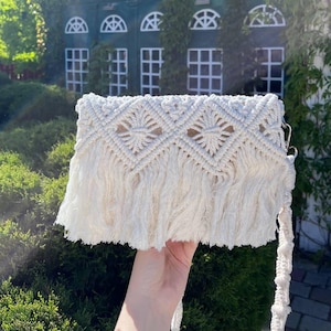 Macrame bag, boho macrame bag, macrame hand bag, beige bag, finished macrame bag, woman bag for sale, handmade shoulder bag, macrame handbag