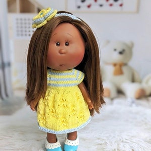 Outfit for Nines d'Onil little Mia, Nines d'Onil doll clothes, summer outfit for nines donil mia, yellow doll  nines dress, small doll set