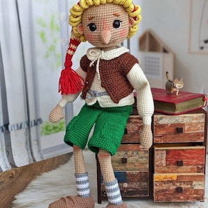 Crochet Pinocchio Doll: Handmade Amigurumi Toy