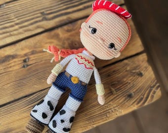 Jessie doll, toy story doll, cowgirl Jessie, sheriff Woody, famous cowboy, amigurumi doll, crochet finished doll,  toy story figure