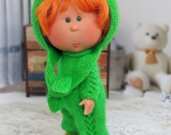 Green outfit for 23cm Nines d'Onil Mia Doll, boy Mia doll suit, green overalls for Mia doll, Mia doll costume, green autumn set for Mia