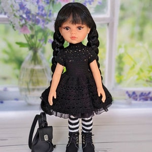 Paola Reina Wednesday outfit,Wednesday doll clothes , Paola Reina black dress, Paola Reina halloween outfits, stylish dress for Paola doll