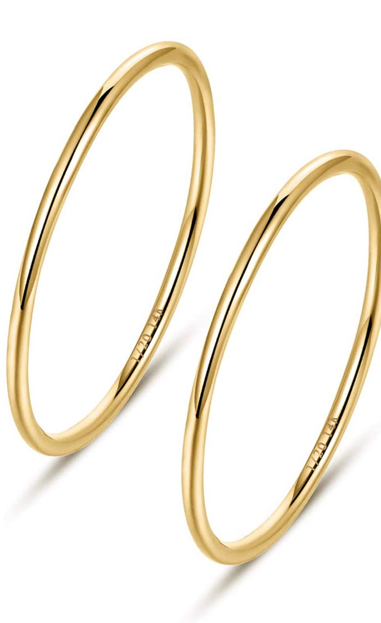 1mm 14K Gold Filled Rings Stacking Rings for Women Stackable Etsy