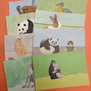 8 Cartes d'invitation pour enfants - 8 illustrations différentes - animaux - anniversaire ou autre évènement - décoration chambre d'enfant