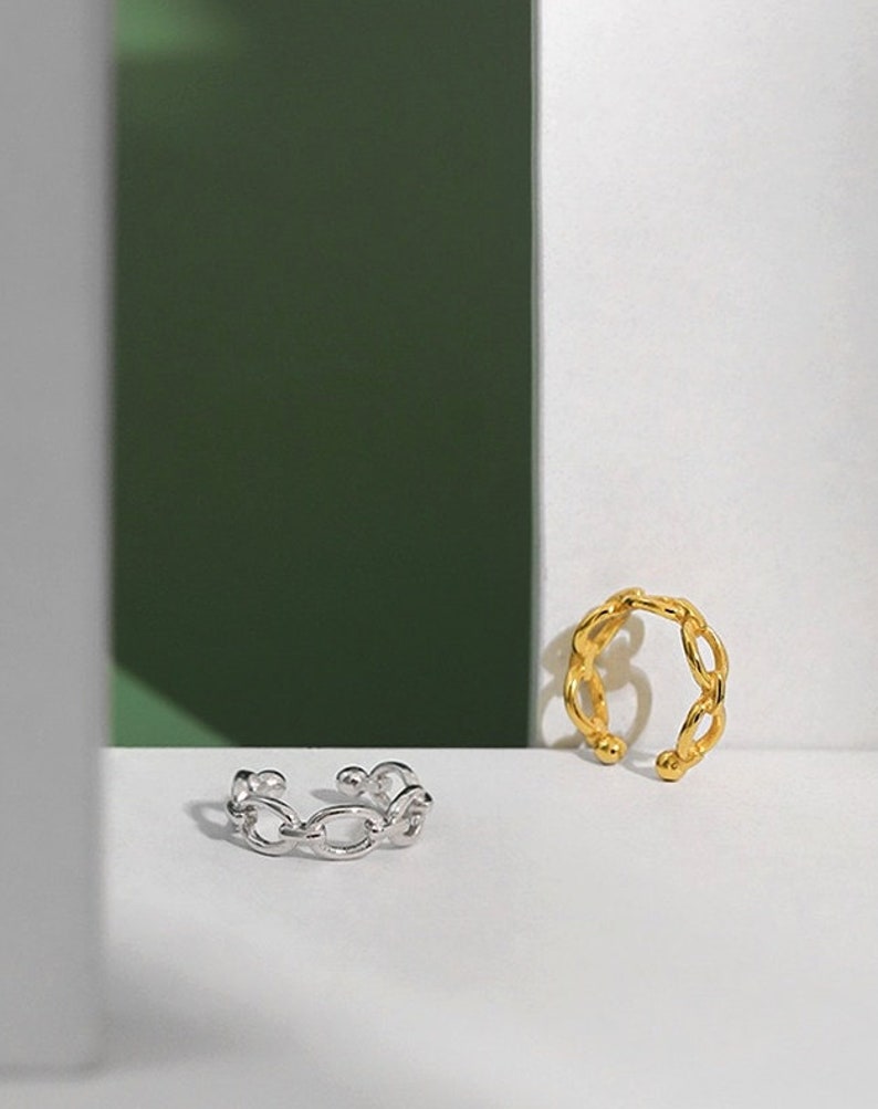 Women/'s Chain ear cuff Cz Chains earcuff No piercing unique 925 Sterling silver earring,14k gold fake earrings allergy free Ear wrap
