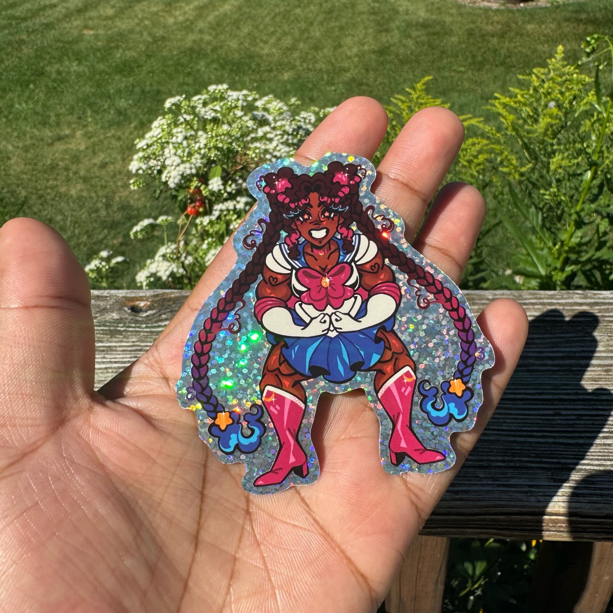 Magical Girl Sticker Set: Glitter Vinyl Decals - Anime Inspired Warrior ...