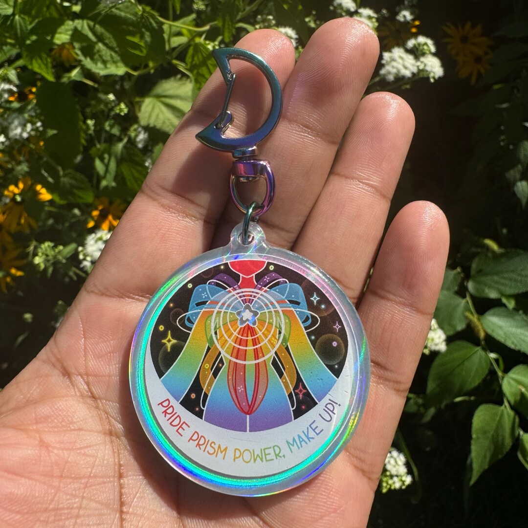 Pride Prism Badge Charm / Holographic Magical Girl Keychain / Queer ...
