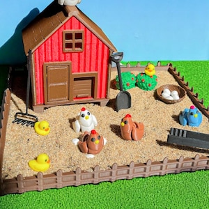 Zestaw do ogrodu Zen Chicken Coop | Inspirowane Stardew Valley | Zabawka na biurko Farma Prezent dla gracza