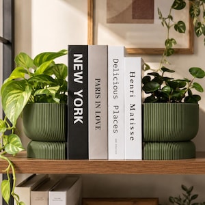 Minimalist Planter Bookend |  Ridges Bookends with Built-In Planter | Scandinavian Wabi Sabi Home Decor