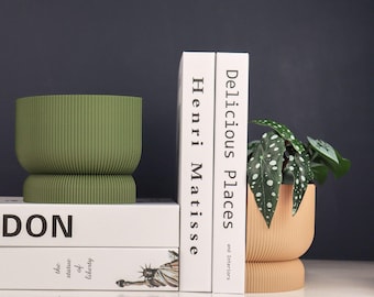 Ribbed Bookend Planter – Minimalist Home Decor