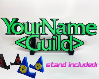 Personalized World of Warcraft Nameplate | WoW | Wow Guild | Gamer Gift | Stand Included - Free Shipping!