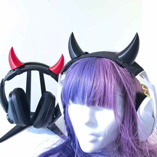 Attacco per cuffie con corno da demone piccolo / Accessorio per cuffie streamer / Accessori per streaming con corno da diavolo / Potenziatore per cuffie