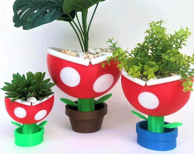 Piranha Plant Planter | Mario Planter | Cool Planter | Fun Mario Decor| Fun Mario Gift