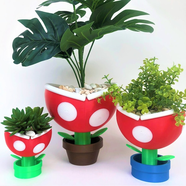 Piranha Plant Planter | Mario Planter | Cool Planter | Fun Mario Decor| Fun Mario Gift