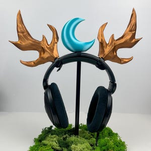Druid Horns Headphone Attachment | Forest Keeper Cosplay Horns | Gaming and Streaming Accessory