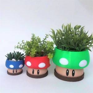 Mushroom Planter from Mario | Fun gift | Fun Mario Decor | Mario Office Decor