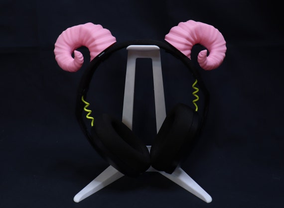 Gamer Headset Horns, Ram Horn Headphone Accessories, Cute Gothic Gaming Setup, Streamer & Cosplay Headset Decor