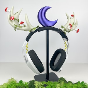 Moose Antler Headphone Attachment | Dryad Centaur Cosplay Horn and Ear | Gaming and Streaming Accessory